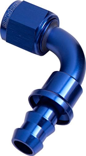 Aeroflow Performance Aeroflow Fittings 8 / Red/Blue 400 Series Push Lock 90° Hose End AF403 SR