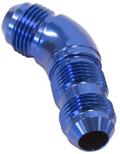 Aeroflow Performance Aeroflow Fittings 8 / Red/Blue 45° Full Flow AN Bulkhead AF537 SR