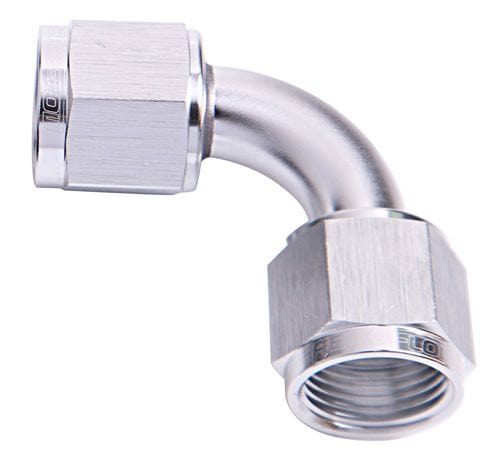 Aeroflow Performance Aeroflow Fittings 8AN / Silver 90° Female Swivel Coupler AF133 SR
