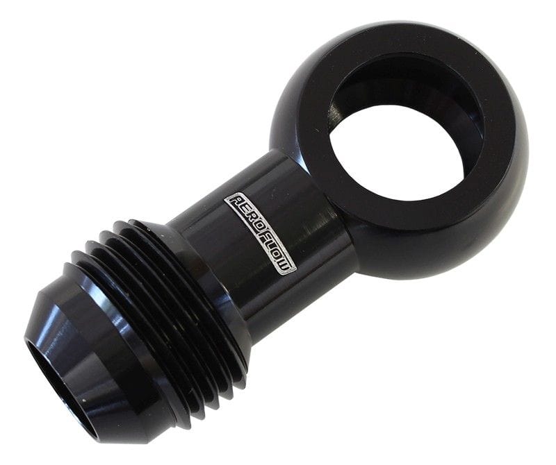 Aeroflow Performance Aeroflow Fittings M18 to 10AN / Black Alloy AN Banjo Fitting 18mm SR