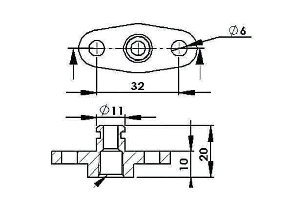 Aeroflow Performance Aeroflow Fuel Rail Adapter AF64-2064
Suit Subaru, Nissan, Mazda with 32.5mm Centres SR