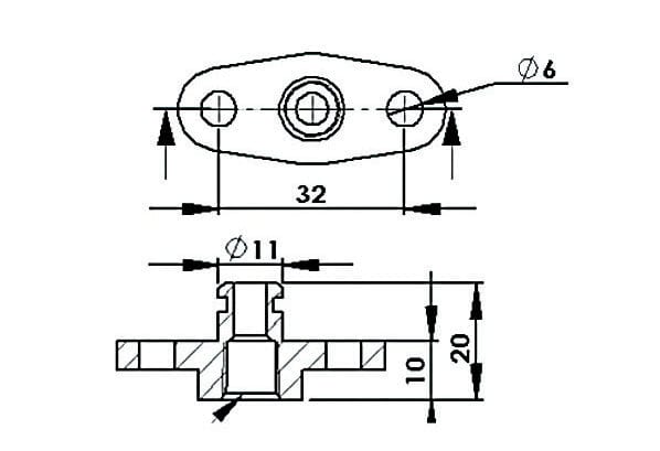 Aeroflow Performance Aeroflow Fuel Rail Adapter AF64-2064
Suit Subaru, Nissan, Mazda with 32.5mm Centres SR