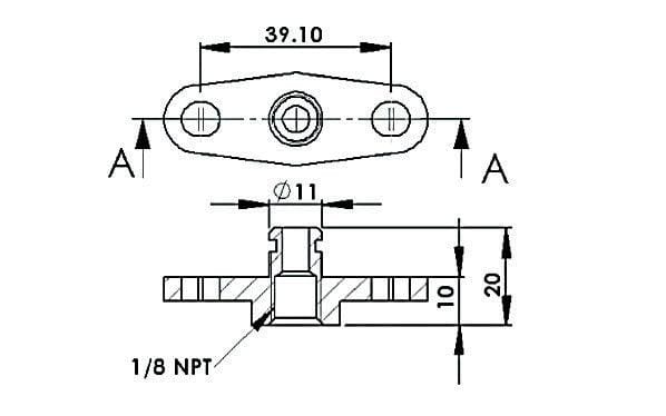 Aeroflow Performance Aeroflow Fuel Rail Adapter AF64-2065
Suit Toyota, Subaru with 40mm Centres SR