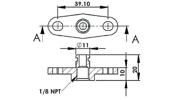Aeroflow Performance Aeroflow Fuel Rail Adapter AF64-2068
Suit Mitsubishi EVO 10 with 40mm Centres SR
