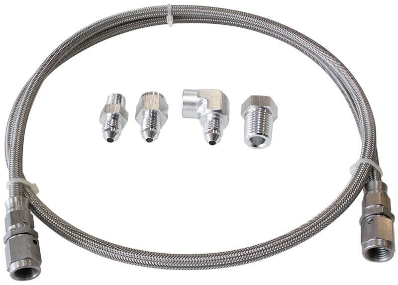 Aeroflow Performance Aeroflow Silver Stainless Steel Braided Line Gauge Kit -4AN
6ft Hose Length with Fittings SR