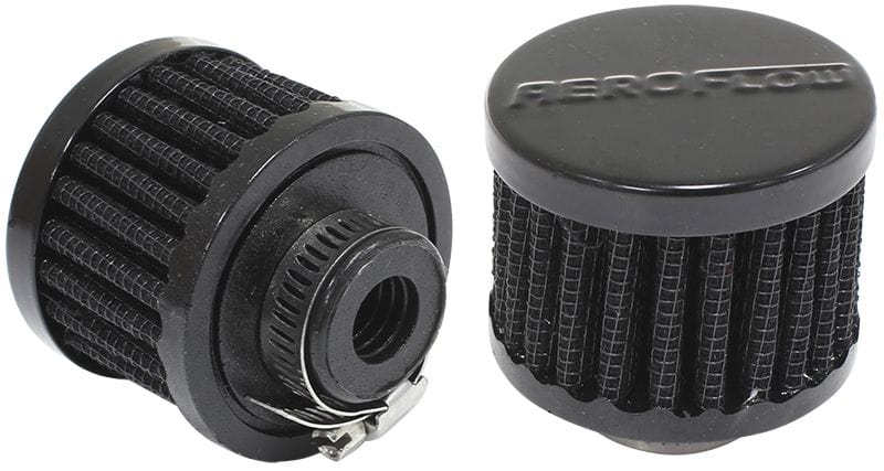 Aeroflow Performance Air Filters AF2271-1330 Black Clamp On Breather
2" (50.8mm) O.D. x 1-1/2" (38mm) High, 1/2" (12.7mm) Flange Inside Diameter SR