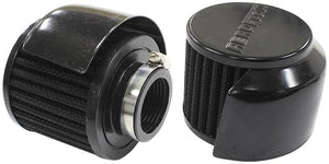 Black Clamp On Breather With Black Shield
3" (76.2mm) O.D. x 2-1/2" (63.5mm) High, 1-3/8" (34.9mm) Flange Inside Diameter