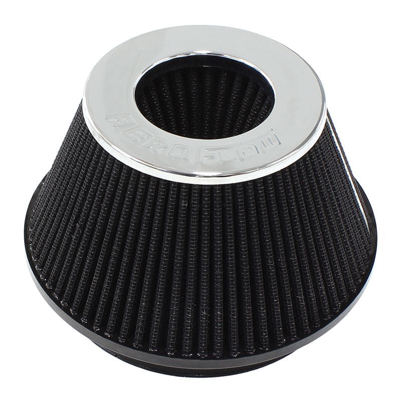 Aeroflow Performance Air Filters AF2811-1009 Universal 6" (153mm) Steel Top Inverted Tapered Pod Filter with Chrome End SR
