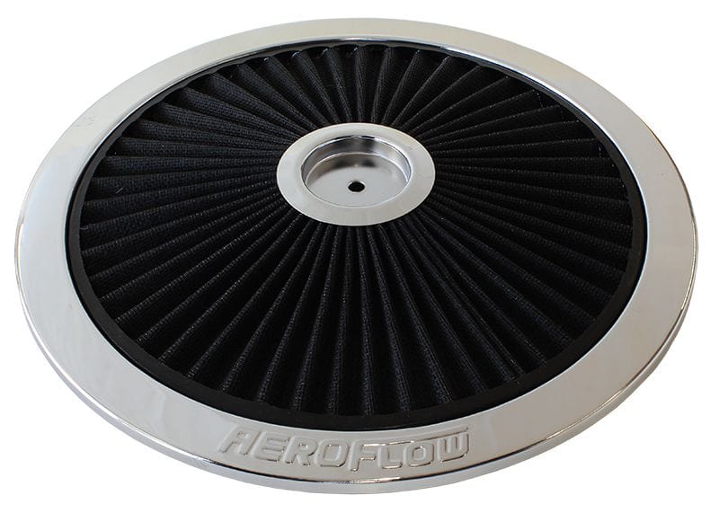 Aeroflow Performance Air Filters AF2851-1401 Chrome Full Flow Air Filter Top Plate  
14" diameter, black washable cotton element SR