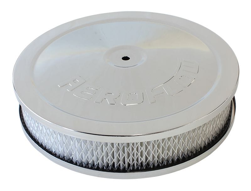 Aeroflow Performance Air Filters AF2856-1110 9" x 2" Chrome Air Filter Assembly
with Paper Element. Suit 5/1/8" SR