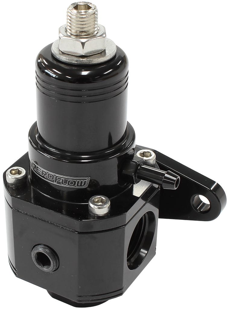 Aeroflow Performance Black Aeroflow Carburettor/EFI 3-Port 800hp Billet Fuel Pressure Bypass Regulator 3-60 psi Adju SR