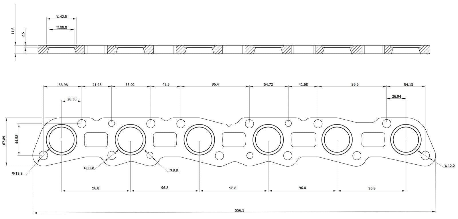 Aeroflow Performance CNC Machined Aeroflow Nissan RB20, RB25, RB26 Header Flange AF9551-1020 SR