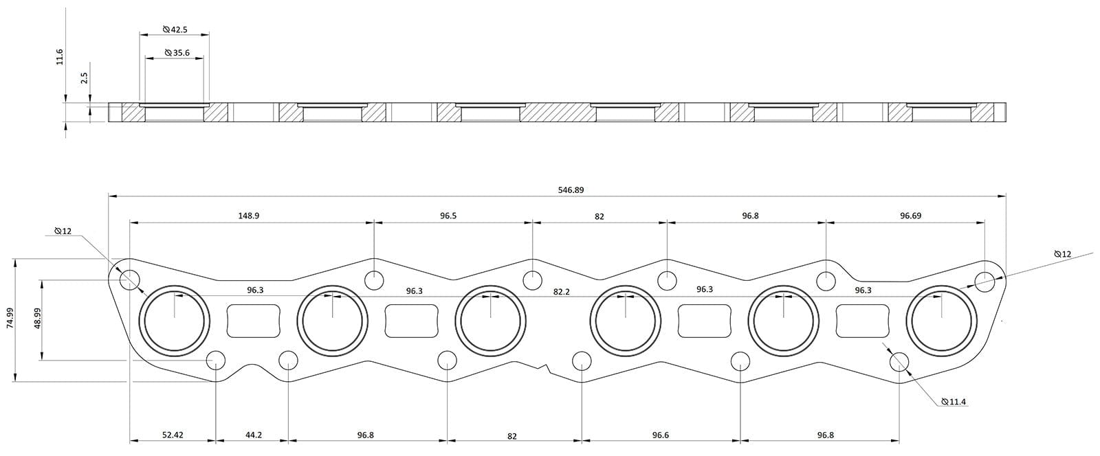 Aeroflow Performance CNC Machined Aeroflow Nissan RB30 Header Flange AF9551-1021 SR