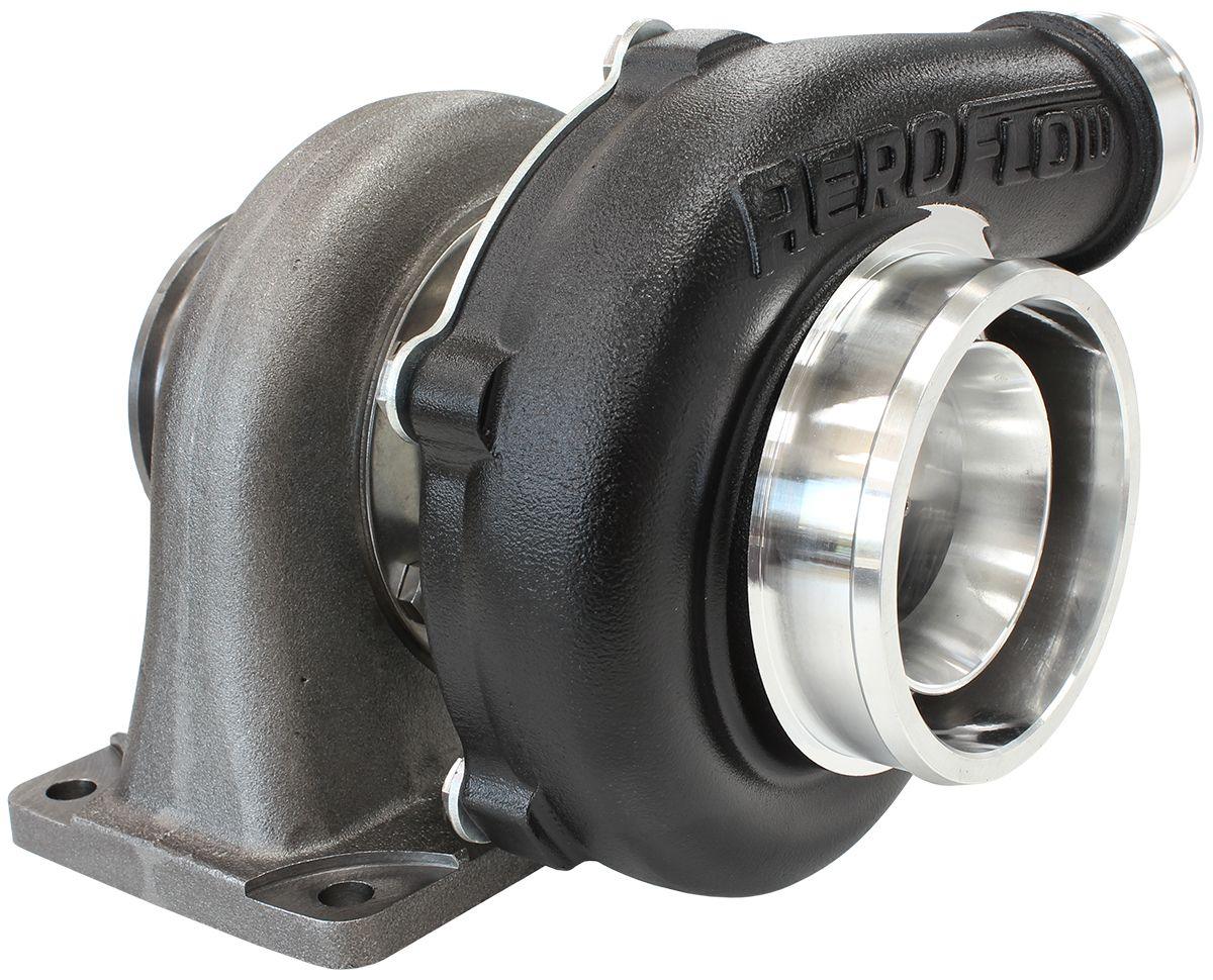 Aeroflow Performance External Wastegate, T3 Inlet Flange, V-Band Exhaust Flange Aeroflow BOOSTED 5455 .63 Turbocharger 650HP, Hi Temp Black Finish AF8005-3000BLK SR