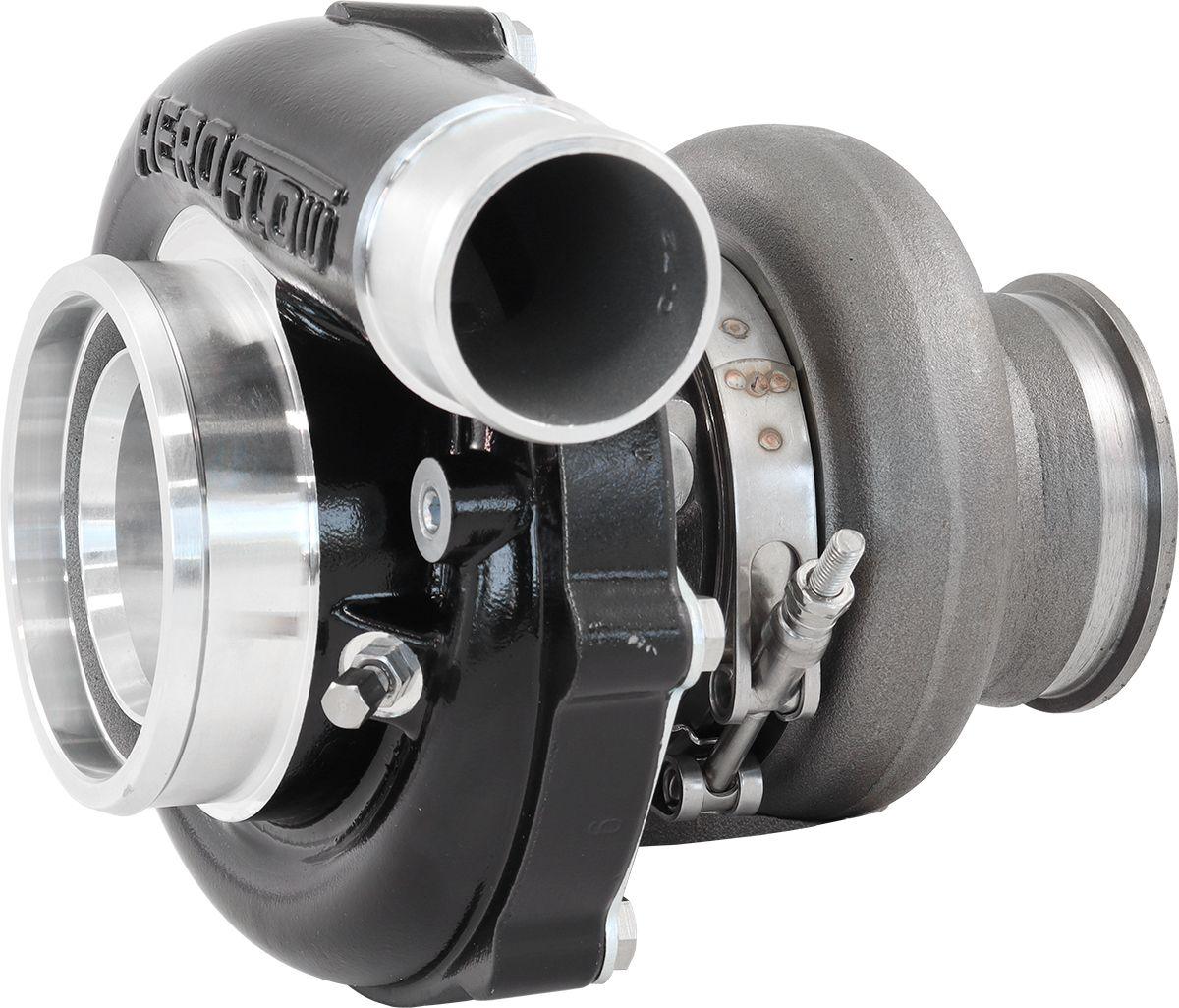 Aeroflow Performance External Wastegate, T3 Inlet Flange, V-Band Exhaust Flange Aeroflow BOOSTED 6255 .63 Turbocharger 900HP, Hi Temp Black Finish AF8005-3051BLK SR