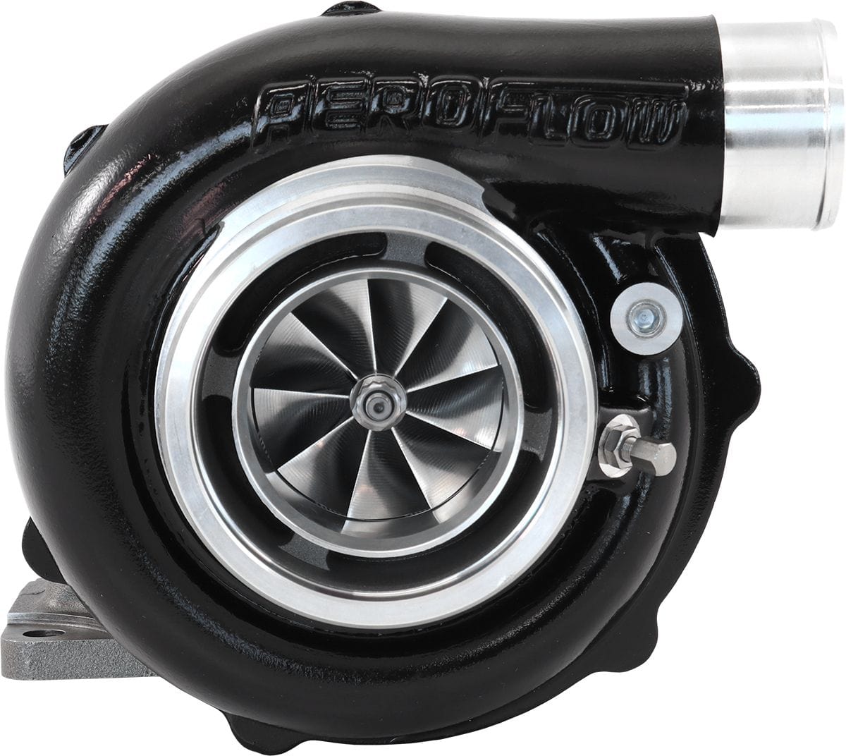 Aeroflow Performance External Wastegate, T3 Inlet Flange, V-Band Exhaust Flange Aeroflow BOOSTED 6255 .83 Turbocharger 900HP, Hi Temp Black Finish AF8005-3052BLK SR