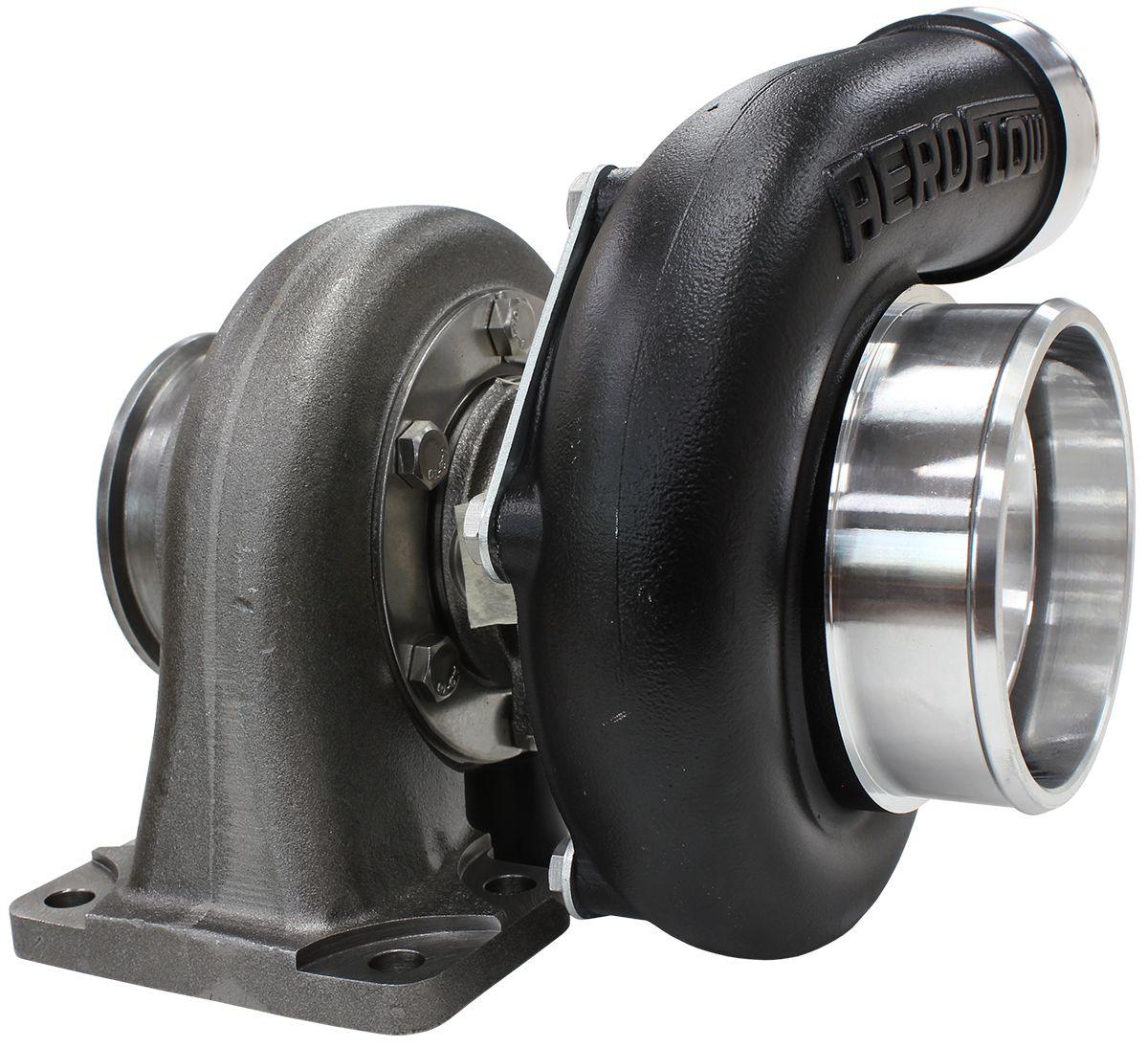 Aeroflow Performance External Wastegate, T3 Inlet Flange, V-Band Exhaust Flange Aeroflow BOOSTED 6662 .63 Turbocharger 900HP, Hi Temp Black Finish AF8005-3015BLK SR