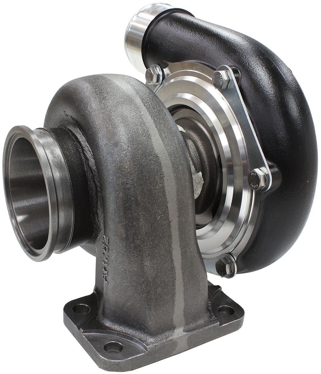 Aeroflow Performance External Wastegate, T3 Inlet Flange, V-Band Exhaust Flange Aeroflow BOOSTED 6762 .82 Turbocharger 950HP, Hi Temp Black Finish AF8005-3021BLK SR