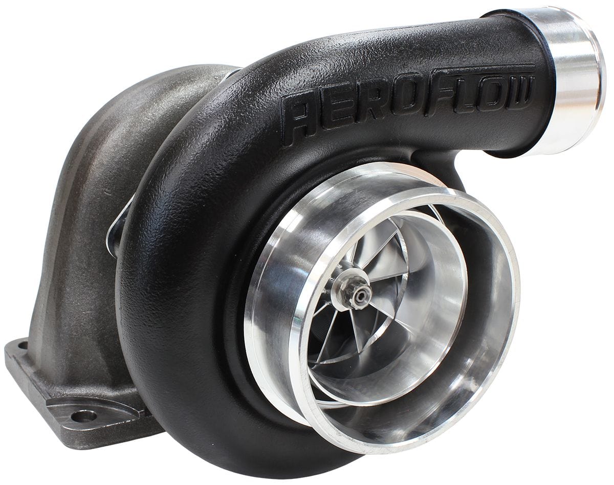 Aeroflow Performance External Wastegate, T3 Inlet Flange, V-Band Exhaust Flange Aeroflow BOOSTED 6762 .82 Turbocharger 950HP, Hi Temp Black Finish AF8005-3021BLK SR