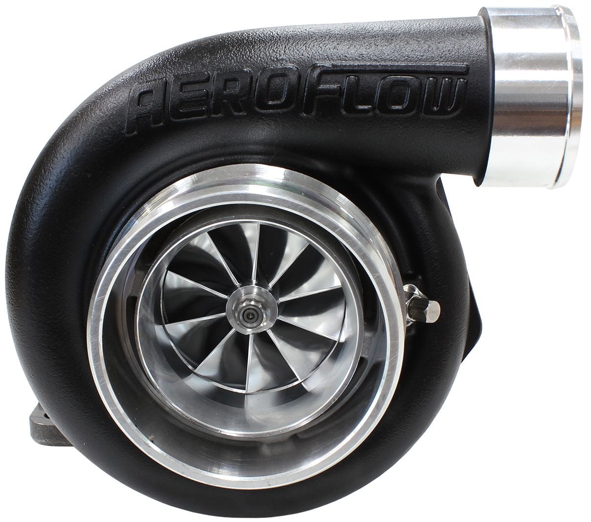 Aeroflow Performance External Wastegate, T3 Inlet Flange, V-Band Exhaust Flange Aeroflow BOOSTED 6762 .82 Turbocharger 950HP, Hi Temp Black Finish AF8005-3021BLK SR