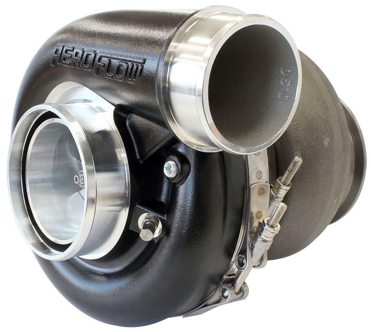 Aeroflow Performance External Wastegate, T4 Inlet Flange, V-Band Exhaust Flange Aeroflow BOOSTED 7375 T4 1.25 Turbocharger 1200HP, Hi Temp Black Finish AF8005-4042BLK SR