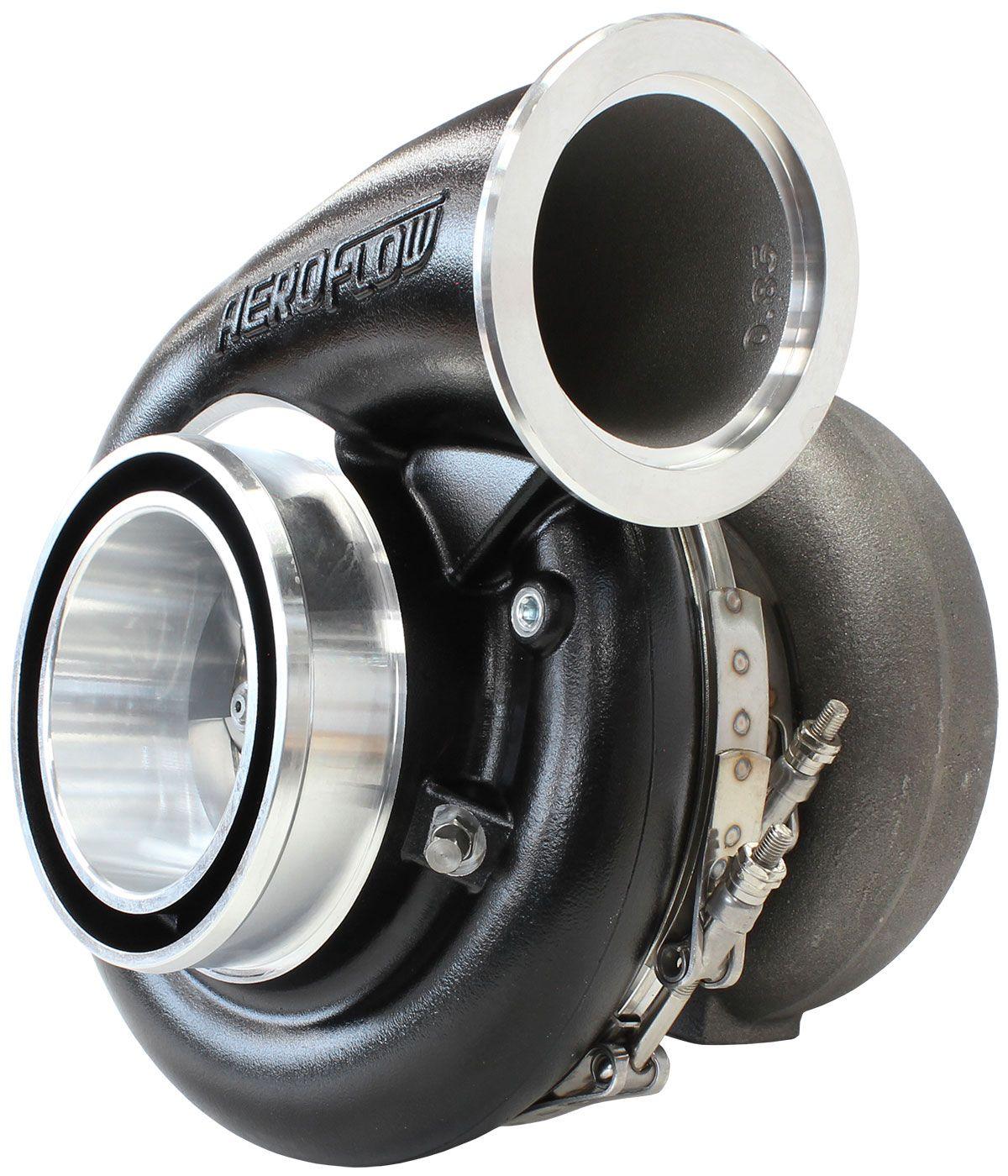 Aeroflow Performance External Wastegate, T4 Inlet Flange, V-Band Exhaust Flange Aeroflow BOOSTED 7975 T4 1.25 Turbocharger 1450HP, Hi Temp Black Finish AF8005-4043BLK SR