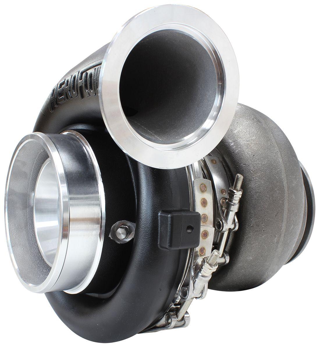Aeroflow Performance External Wastegate, T4 Twin Entry Inlet Flange, V-Band Exhaust Flange Aeroflow BOOSTED 7075 T4 1.15 Turbocharger 950HP, Hi Temp Black Finish AF8005-4004BLK SR
