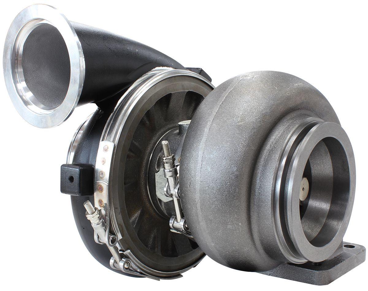 Aeroflow Performance External Wastegate, T4 Twin Entry Inlet Flange, V-Band Exhaust Flange Aeroflow BOOSTED 7075 T4 1.15 Turbocharger 950HP, Hi Temp Black Finish AF8005-4004BLK SR