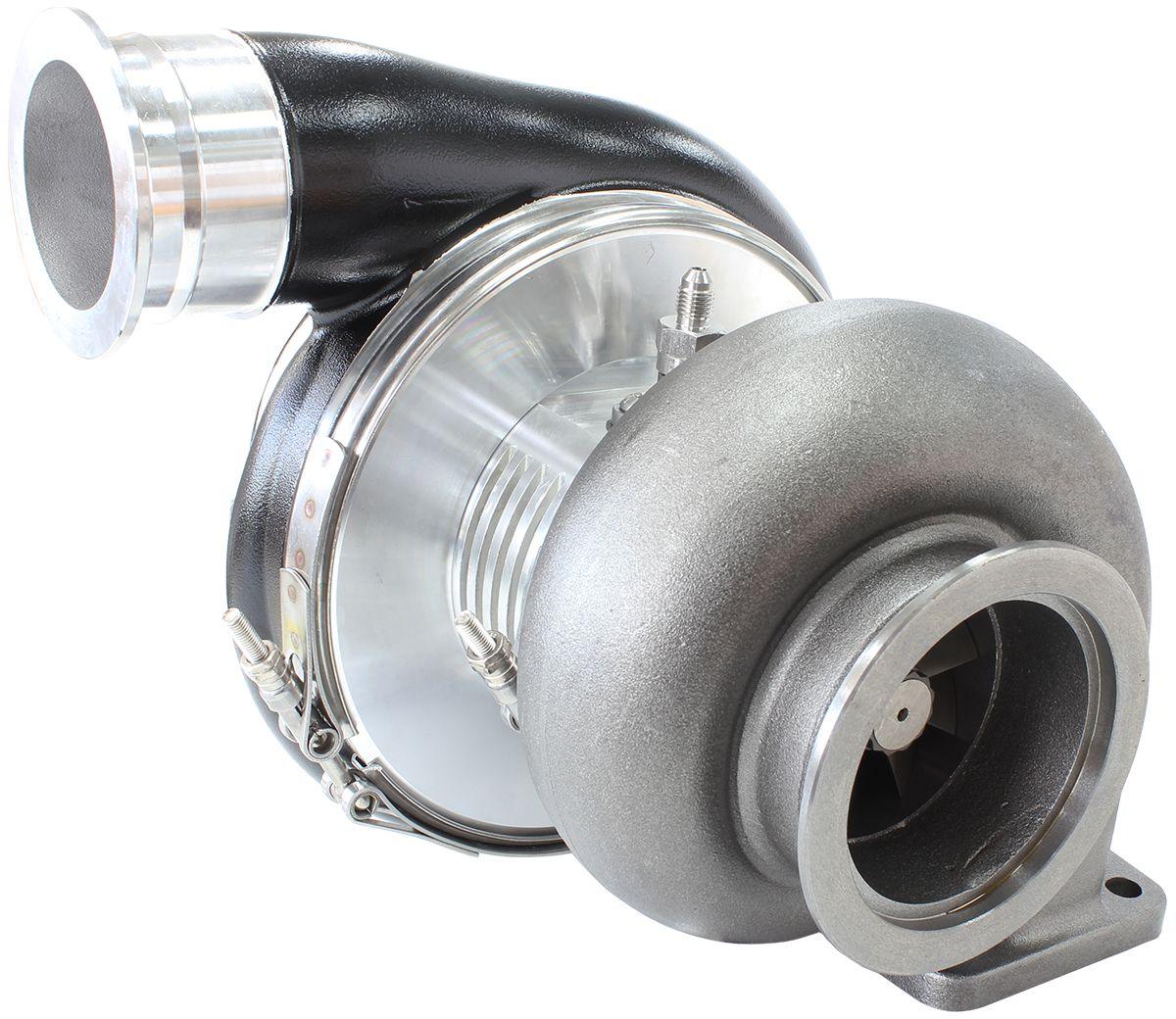 Aeroflow Performance External Wastegate, T4 Twin Entry Inlet Flange, V-Band Exhaust Flange Aeroflow BOOSTED 7575 T4 1.10 Turbocharger 1050HP, Hi Temp Black Finish AF8005-4017BLK SR