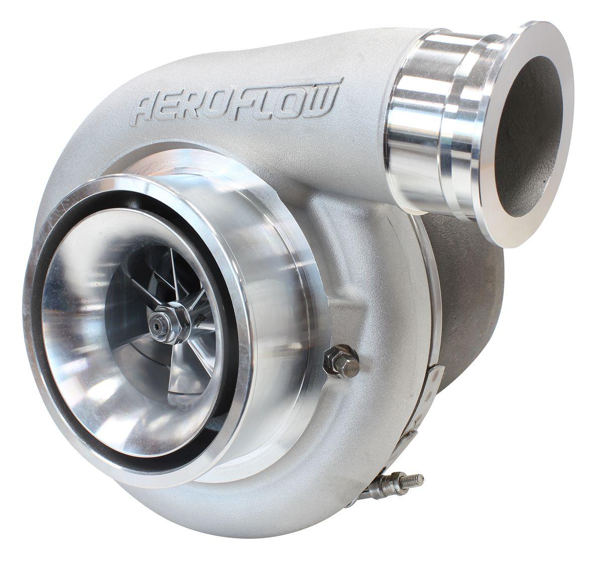 Aeroflow Performance External Wastegate, T4 Twin Entry Inlet Flange, V-Band Exhaust Flange Aeroflow BOOSTED 7575 T4 1.10 Turbocharger 1050HP, Natural Cast Finish AF8005-4017 SR