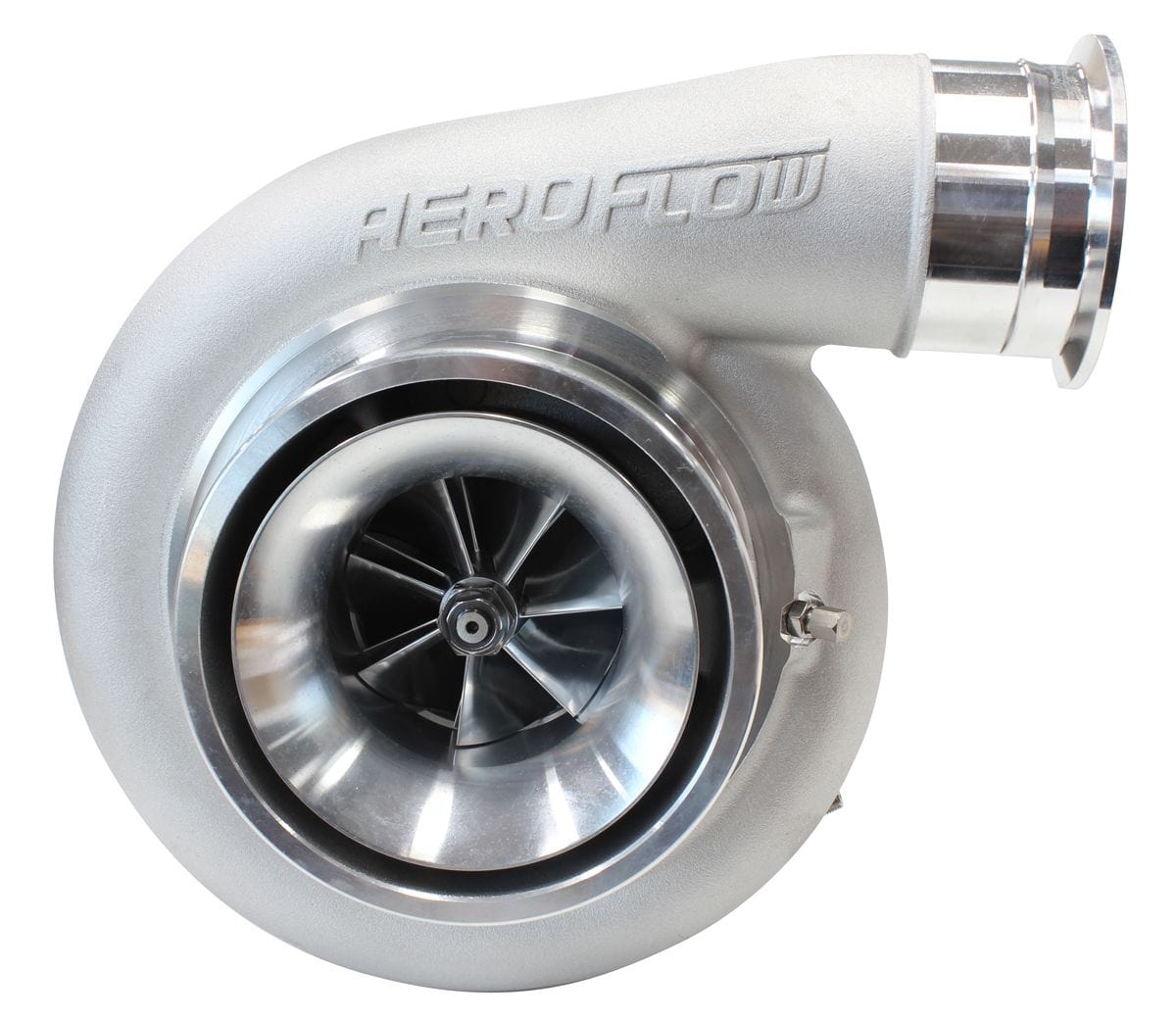 Aeroflow Performance External Wastegate, T4 Twin Entry Inlet Flange, V-Band Exhaust Flange Aeroflow BOOSTED 7575 T4 1.10 Turbocharger 1050HP, Natural Cast Finish AF8005-4017 SR