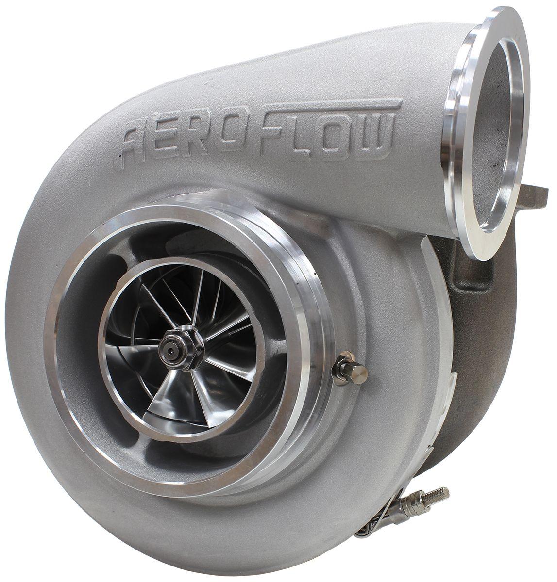 Aeroflow Performance External Wastegate, T4 Twin Entry Inlet Flange, V-Band Exhaust Flange Aeroflow BOOSTED 7575 T4 1.10 Turbocharger 1050HP, Natural Cast Finish AF8006-4017 SR
