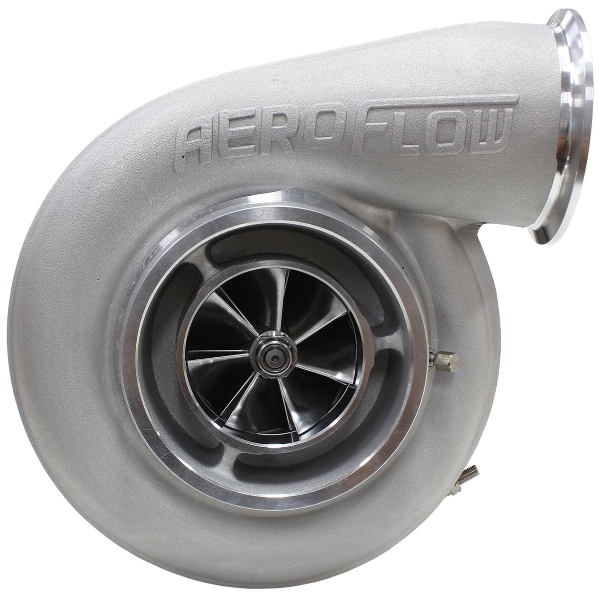 Aeroflow Performance External Wastegate, T4 Twin Entry Inlet Flange, V-Band Exhaust Flange Aeroflow BOOSTED 7575 T4 1.10 Turbocharger 1050HP, Natural Cast Finish AF8006-4017 SR