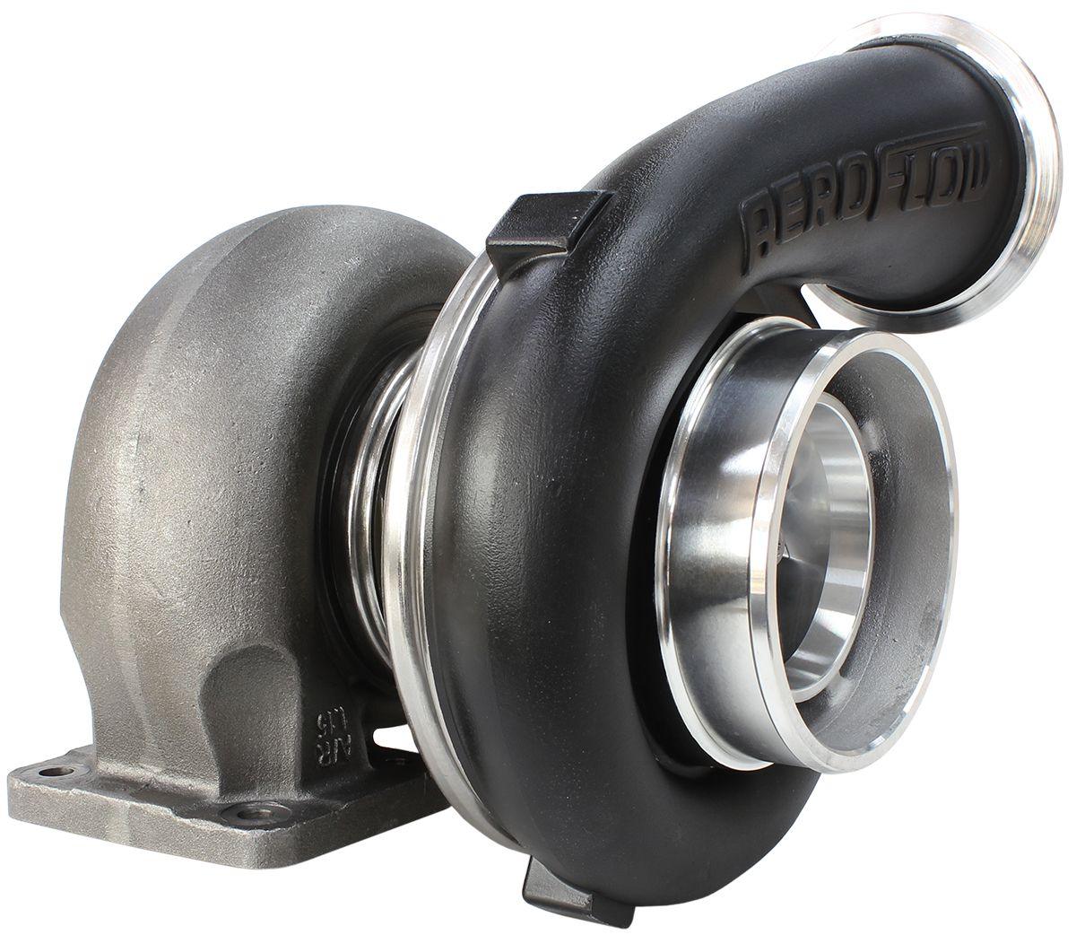 Aeroflow Performance External Wastegate, T4 Twin Entry Inlet Flange, V-Band Exhaust Flange Aeroflow BOOSTED 7675 T4 1.15 Turbocharger 1120HP, Hi Temp Black Finish AF8005-4005BLK SR