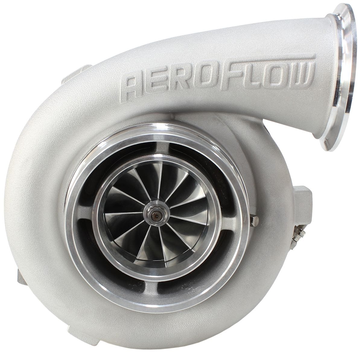 Aeroflow Performance External Wastegate, T4 Twin Entry Inlet Flange, V-Band Exhaust Flange Aeroflow BOOSTED 7675 T4 1.15 Turbocharger 1120HP, Natural Cast Finish AF8005-4005 SR