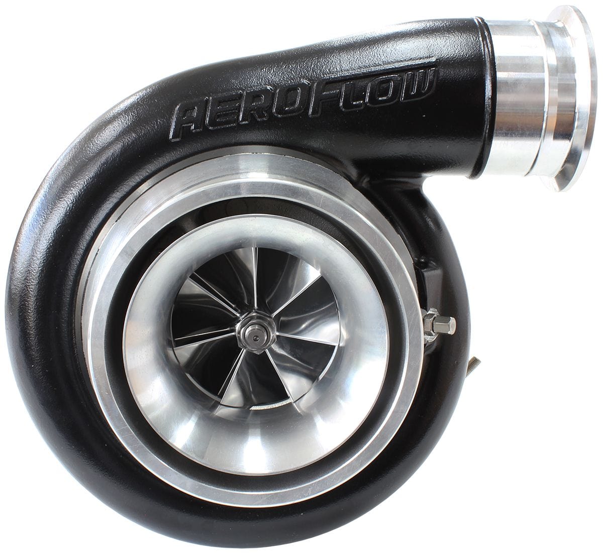 Aeroflow Performance External Wastegate, T4 Twin Entry Inlet Flange, V-Band Exhaust Flange Aeroflow BOOSTED 8075 T4 1.10 Turbocharger 1250HP, Hi Temp Black Finish AF8005-4018BLK SR