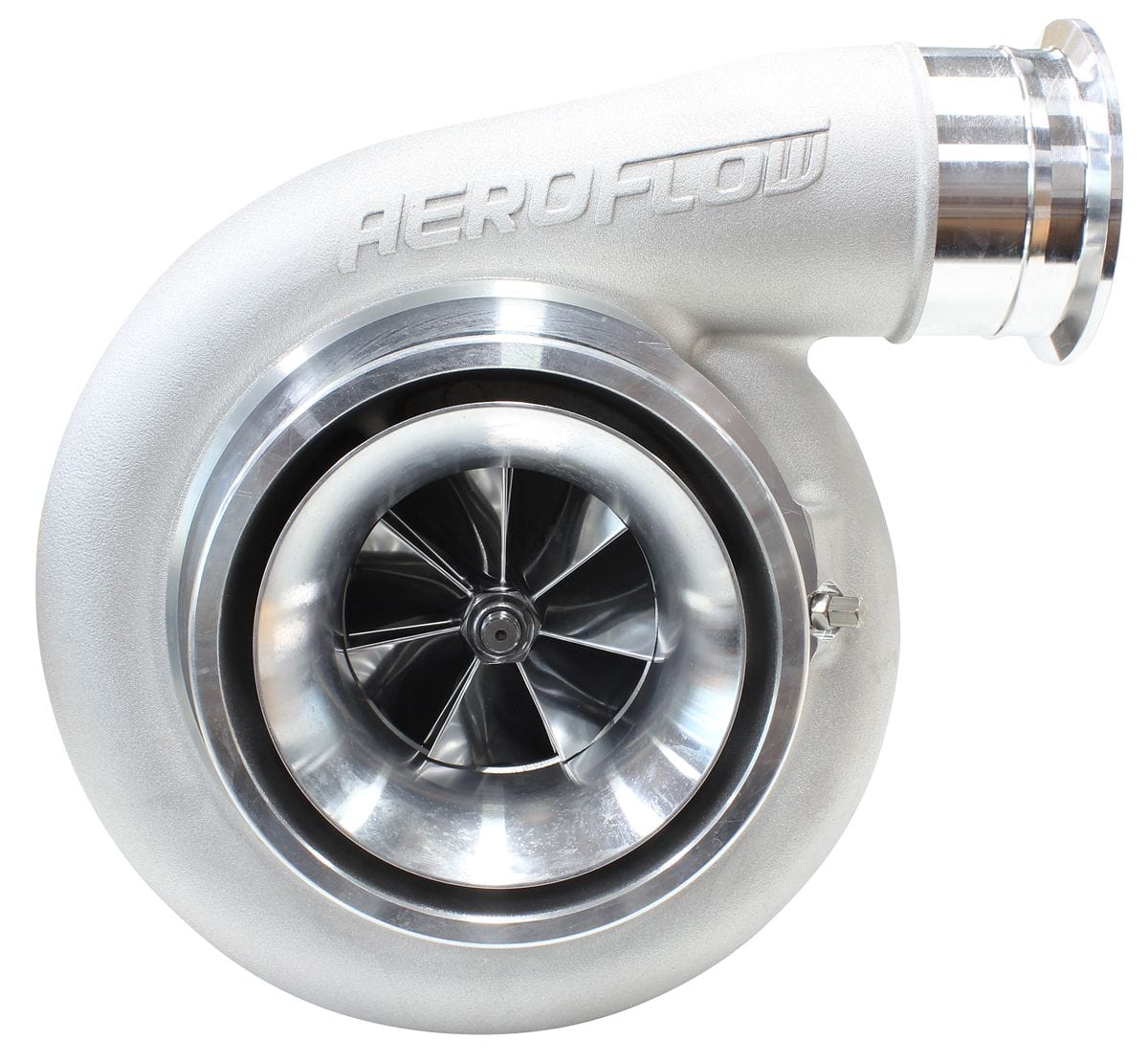 Aeroflow Performance External Wastegate, T4 Twin Entry Inlet Flange, V-Band Exhaust Flange Aeroflow BOOSTED 8075 T4 1.10 Turbocharger 1250HP, Natural Cast Finish AF8005-4018 SR