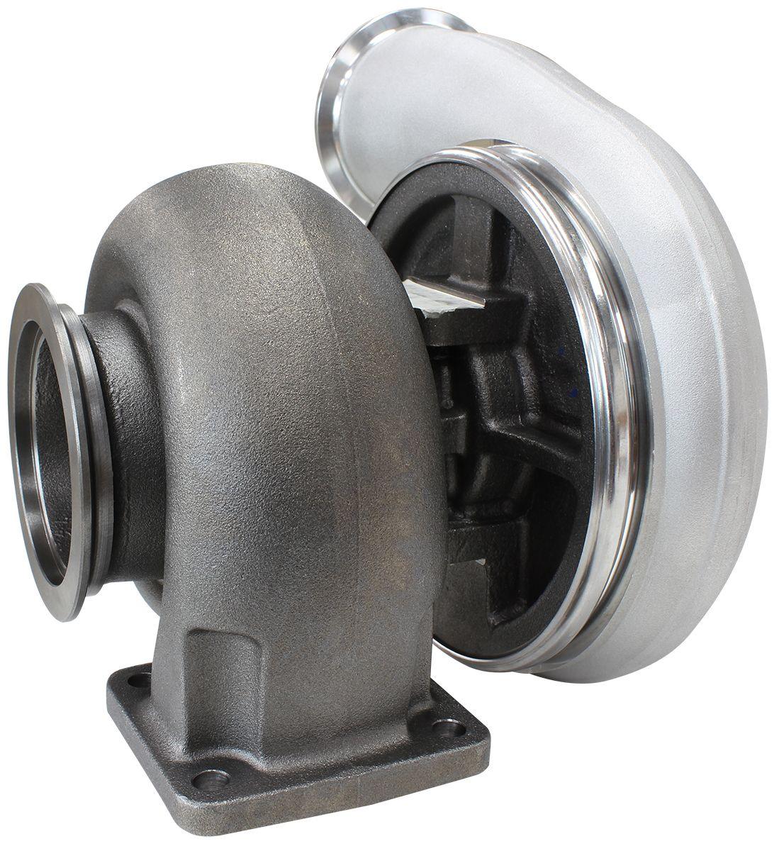 Aeroflow Performance External Wastegate, T4 Twin Entry Inlet Flange, V-Band Exhaust Flange Aeroflow BOOSTED 8075 T4 1.10 Turbocharger 1250HP, Natural Cast Finish AF8006-4018 SR