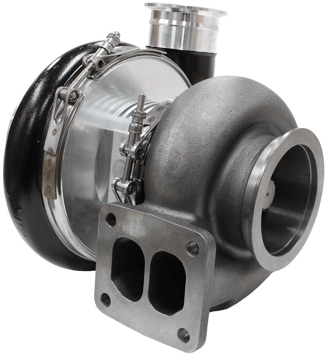 Aeroflow Performance External Wastegate, T4 Twin Entry Inlet Flange, V-Band Exhaust Flange Aeroflow BOOSTED 8888 T4 1.25 Turbocharger 1600HP, Hi Temp Black Finish AF8005-4001BLK SR
