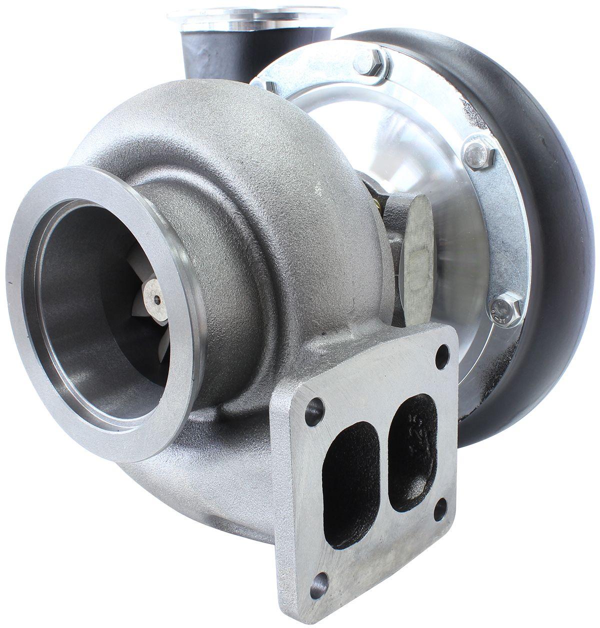 Aeroflow Performance External Wastegate, T4 Twin Entry Inlet Flange, V-Band Exhaust Flange Aeroflow BOOSTED B7875 T4 1.25 Reverse Rotation Turbocharger 1150HP, Hi Temp Black Finish SR