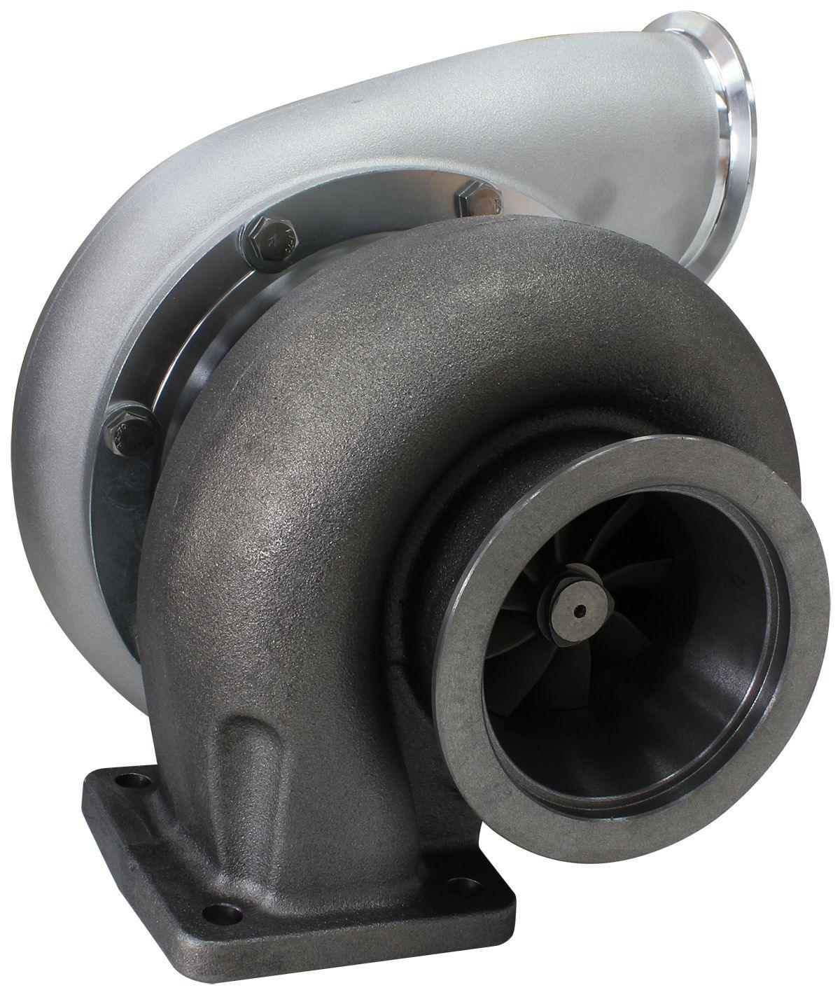 Aeroflow Performance External Wastegate, T4 Twin Entry Inlet Flange, V-Band Exhaust Flange Aeroflow BOOSTED B7875 T4 1.25 Reverse Rotation Turbocharger 1150HP, Natural Cast Finish SR