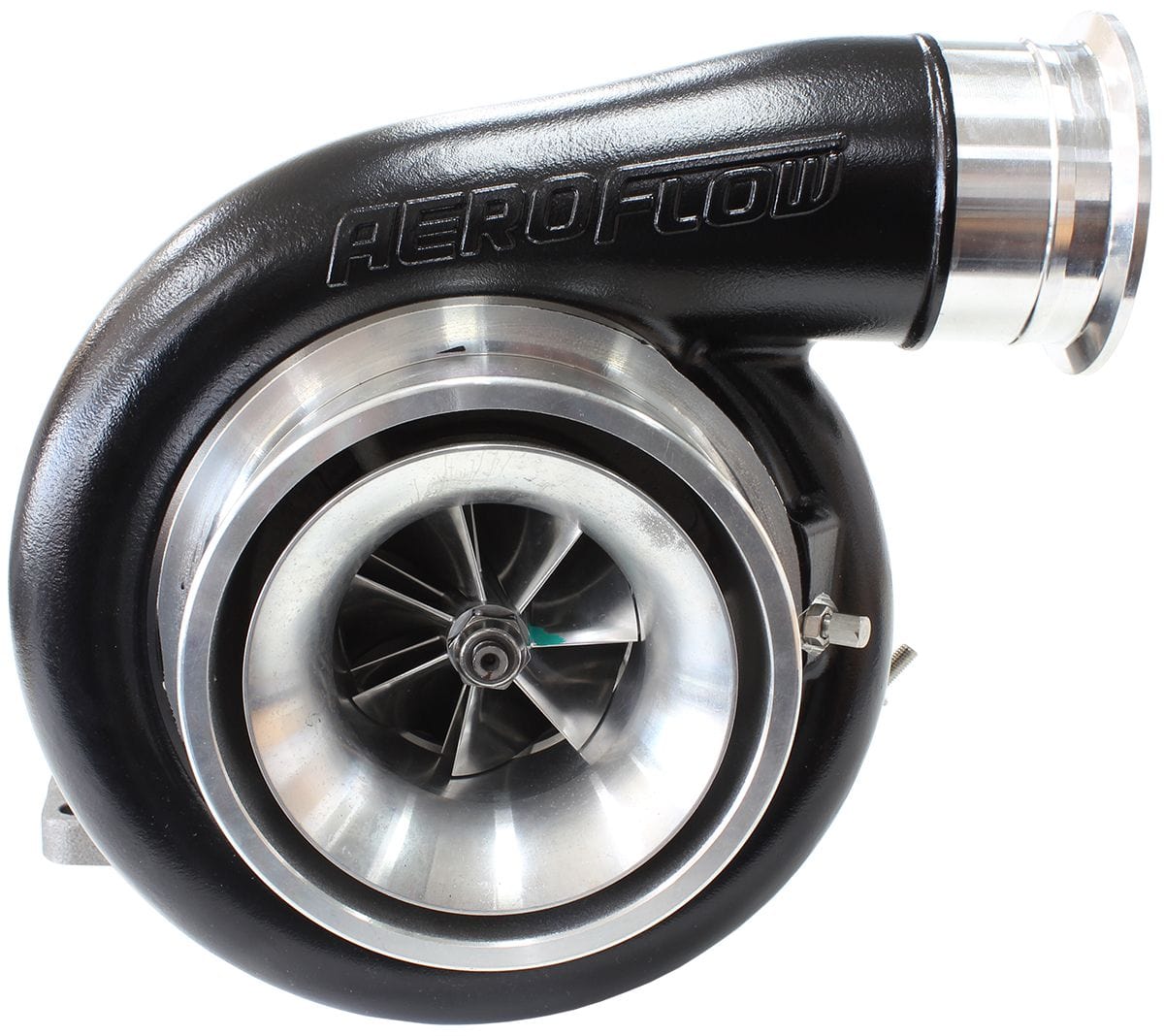 Aeroflow Performance External Wastegate, T6 Twin Entry Inlet Flange, V-Band Exhaust Flange Aeroflow BOOSTED 7588 T6 1.32 Turbocharger 1500HP, Hi Temp Black Finish AF8005-6010BLK SR