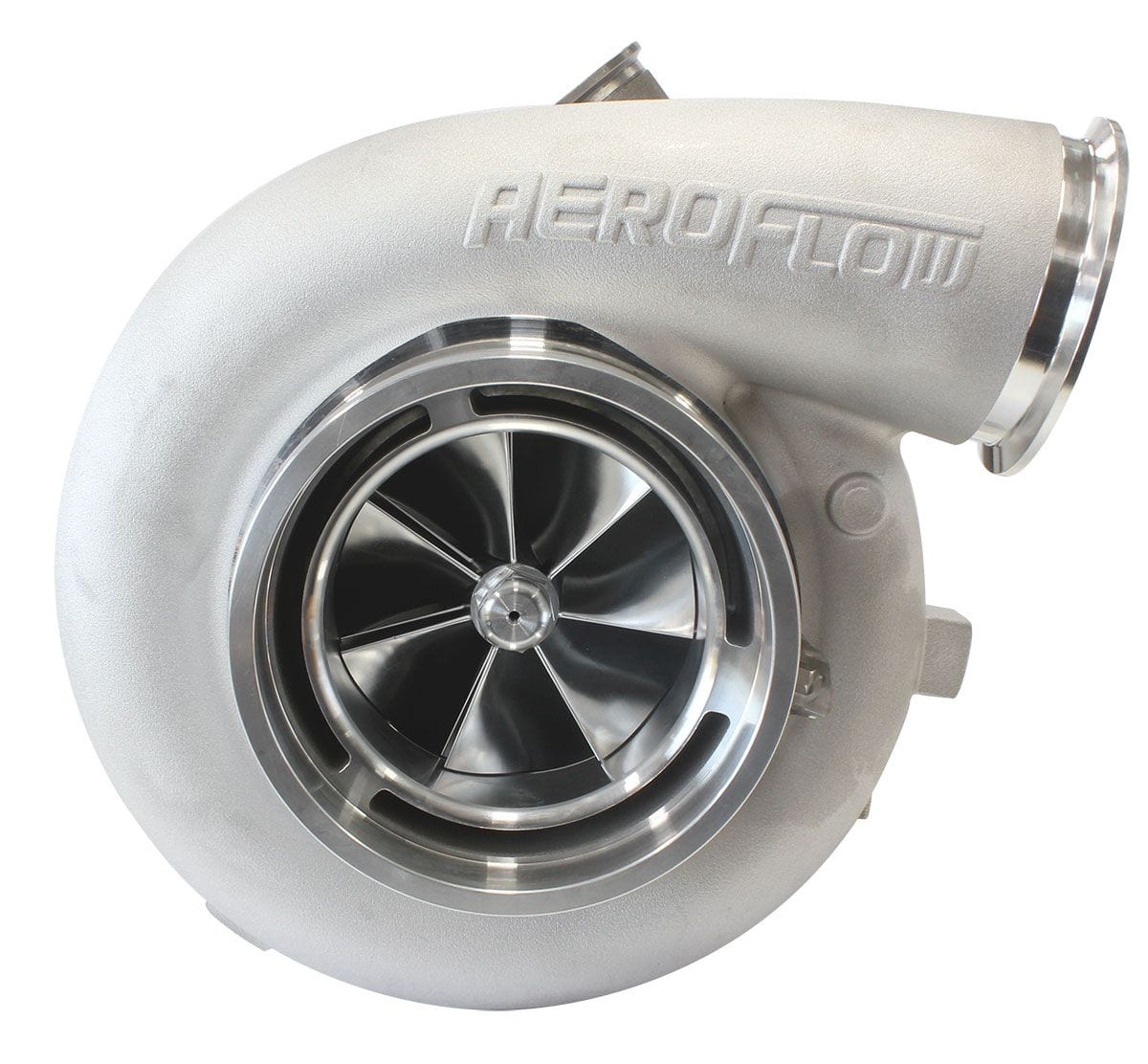 Aeroflow Performance External Wastegate, V-Band Inlet & Exhaust Flanges Aeroflow BOOSTED 106102 V-Band 1.22 Turbocharger 2500HP, Natural Cast Finish AF8006-6023 SR