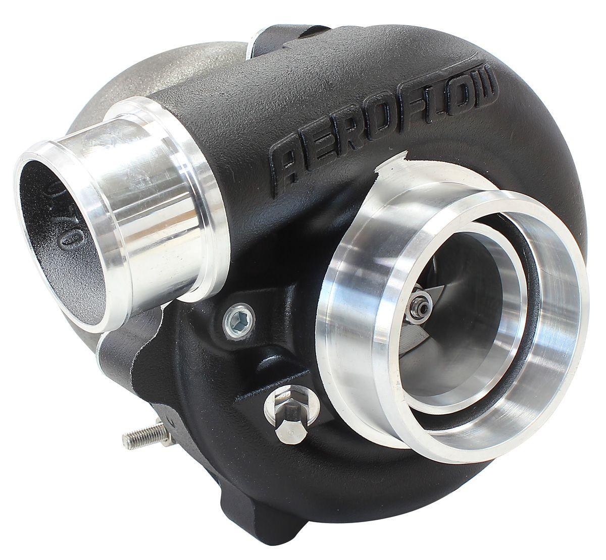 Aeroflow Performance External Wastegate, V-Band Inlet & Exhaust Flanges Aeroflow BOOSTED 4849 .72 Reverse Rotation Turbocharger 550HP, Hi Temp Black Finish AF800 SR