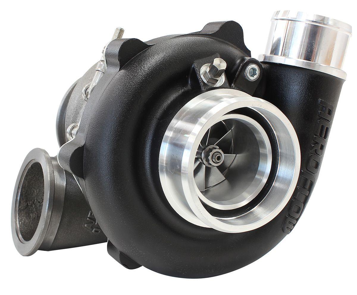 Aeroflow Performance External Wastegate, V-Band Inlet & Exhaust Flanges Aeroflow BOOSTED 4849 .72 Reverse Rotation Turbocharger 550HP, Hi Temp Black Finish AF800 SR