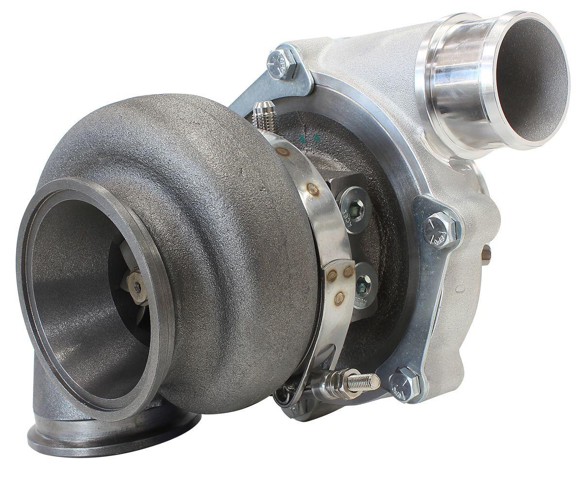 Aeroflow Performance External Wastegate, V-Band Inlet & Exhaust Flanges Aeroflow BOOSTED 4849 .72 Reverse Rotation Turbocharger 550HP, Natural Cast Finish AF8005 SR