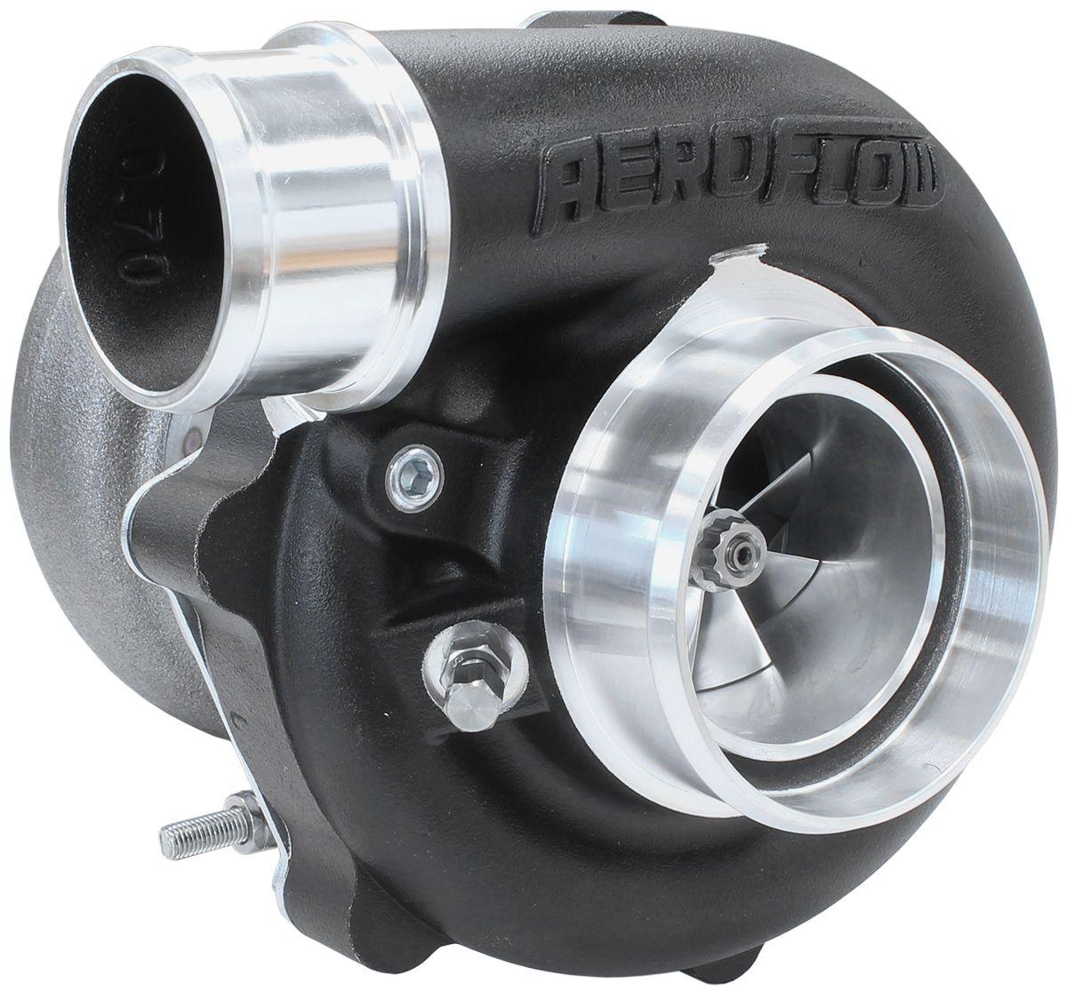 Aeroflow Performance External Wastegate, V-Band Inlet & Exhaust Flanges Aeroflow BOOSTED 5449 .72 Reverse Rotation Turbocharger 660HP, Hi Temp Black Finish AF800 SR