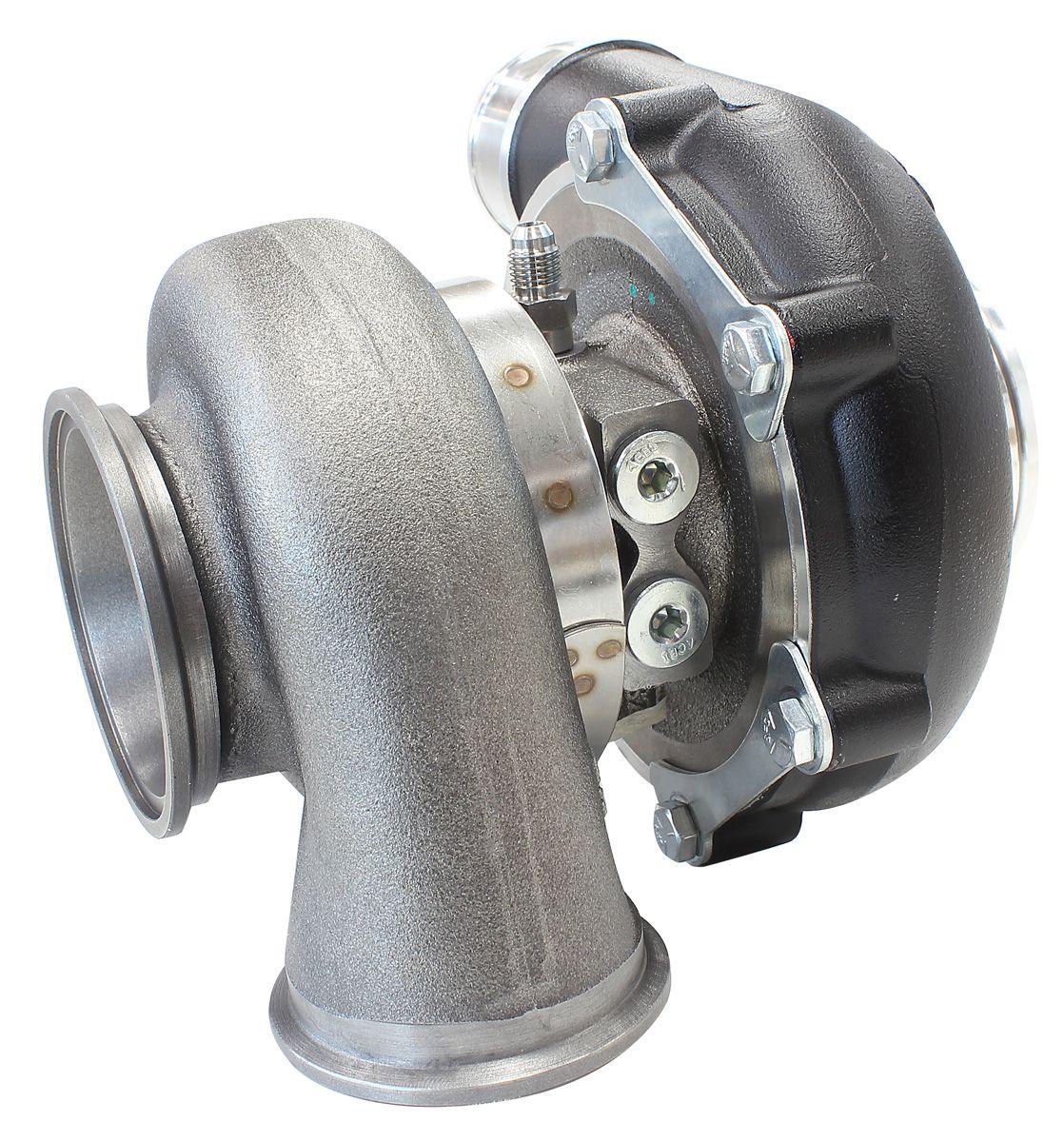 Aeroflow Performance External Wastegate, V-Band Inlet & Exhaust Flanges Aeroflow BOOSTED 5449 .72 Turbocharger 660HP, Hi Temp Black Finish AF8005-2015BLK SR