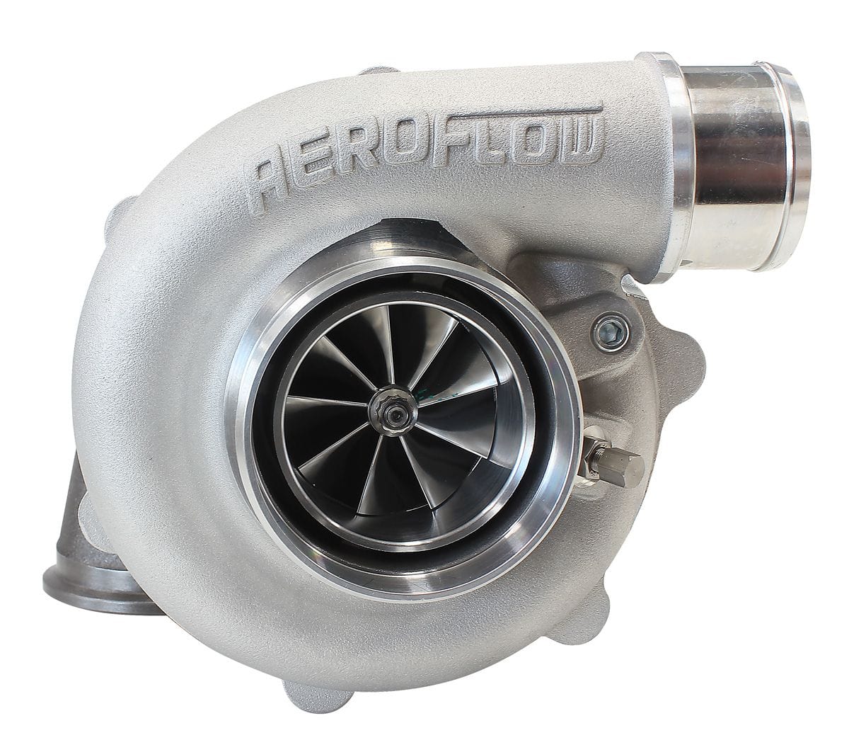 Aeroflow Performance External Wastegate, V-Band Inlet & Exhaust Flanges Aeroflow BOOSTED 5449 .72 Turbocharger 660HP, Natural Cast Finish AF8005-2015 SR