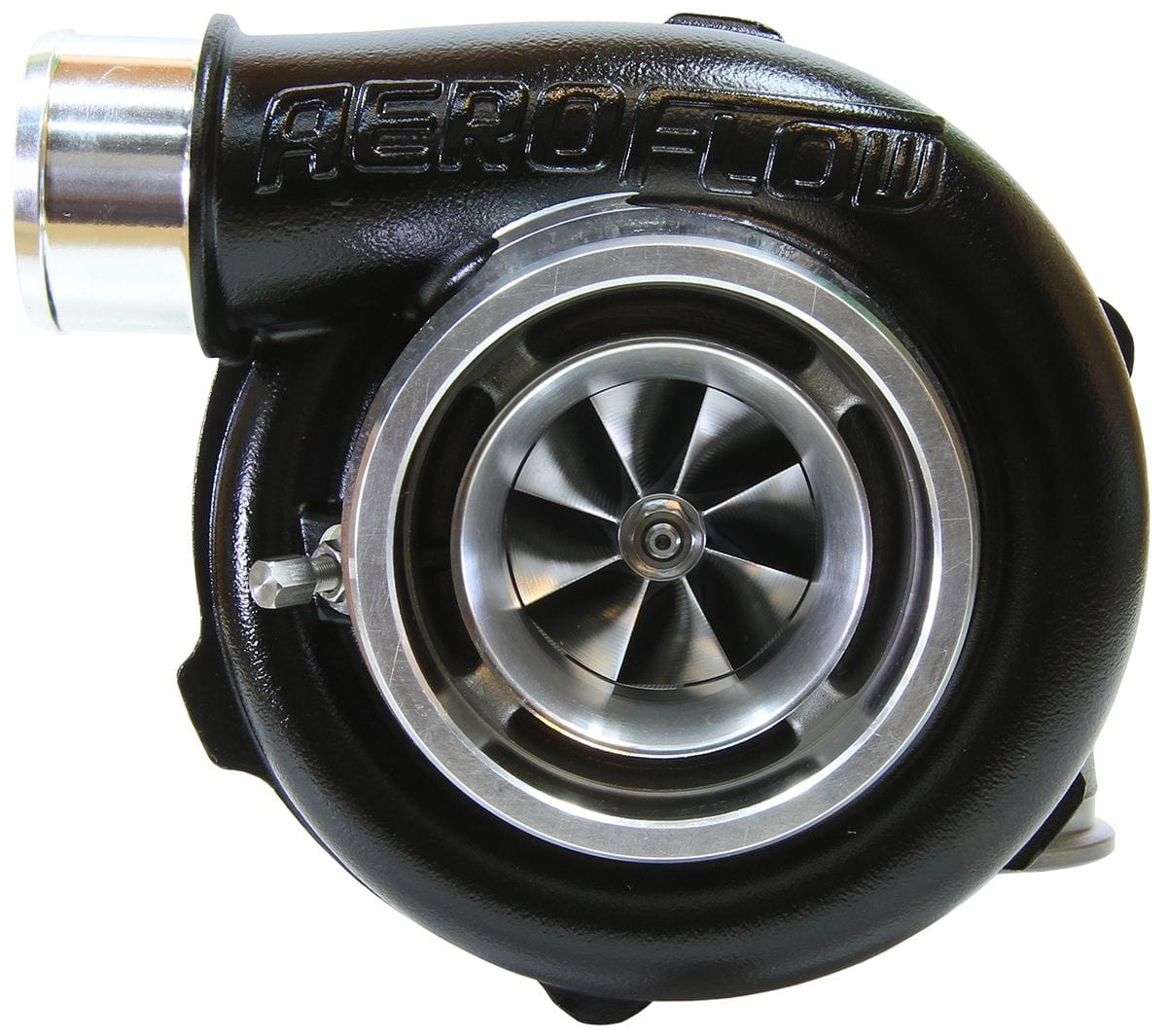 Aeroflow Performance External Wastegate, V-Band Inlet & Exhaust Flanges Aeroflow BOOSTED 5455 .83 Reverse Rotation Turbocharger 650HP, Hi Temp Black Finish AF800 SR
